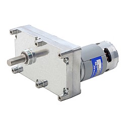 ブラシ付き 12V DC ギアモーター100Kg.cm/4RPM w/ 590:1 角平ギアボックス