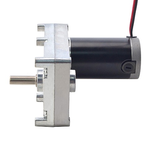 ブラシ付き 12V DC ギアモーター160Kg.cm/9RPM w/ 390:1 角平ギアボックス