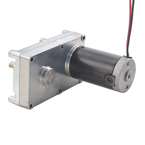 ブラシ付き 12V DC ギアモーター160Kg.cm/9RPM w/ 390:1 角平ギアボックス