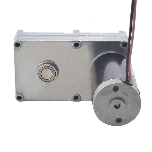 ブラシ付き 12V DC ギアモーター160Kg.cm/9RPM w/ 390:1 角平ギアボックス