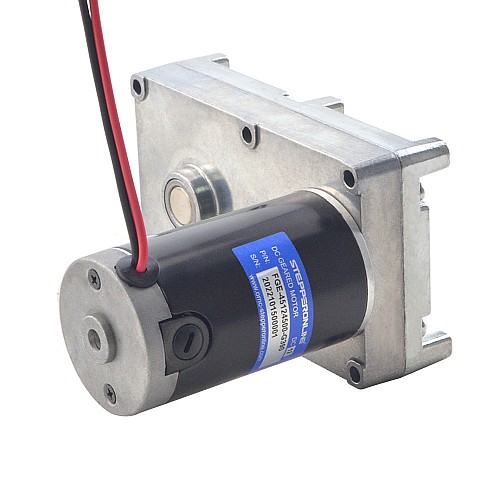 ブラシ付き 12V DC ギアモーター160Kg.cm/9RPM w/ 390:1 角平ギアボックス