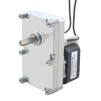 110V AC ギアモーター100Kg.cm/5.5RPM w/ 590:1 角平ギアボックス