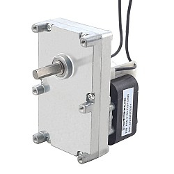 110V AC ギアモーター100Kg.cm/5.5RPM w/ 590:1 角平ギアボックス