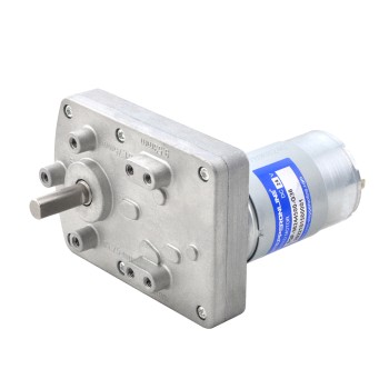 ブラシ付き 24V DC ギアモーター7Kg.cm/100RPM w/ 36:1 角平ギアボックス