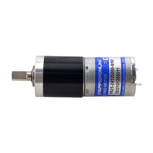 ブラシ付き 12V DC ギアモーター2.25Kg.cm/42RPM w/ 107.17:1 遊星ギアボックス