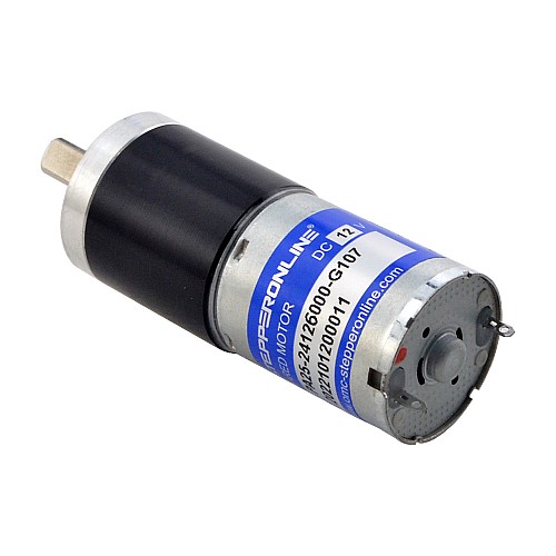 ブラシ付き 12V DC ギアモーター2.25Kg.cm/42RPM w/ 107.17:1 遊星ギアボックス