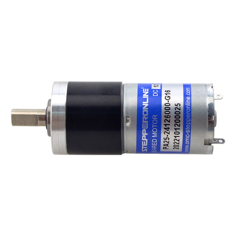 ブラシ付き 12V DC ギアモーター0.38Kg.cm/281RPM w/ 16:1 遊星ギアボックス