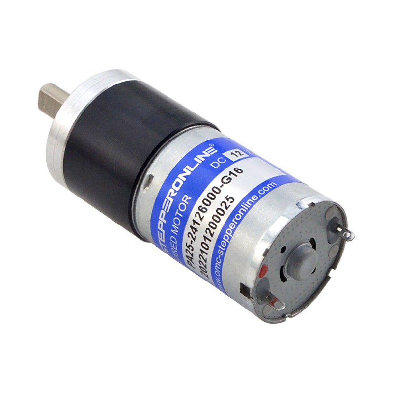 ブラシ付き 12V DC ギアモーター0.38Kg.cm/281RPM w/ 16:1 遊星ギアボックス