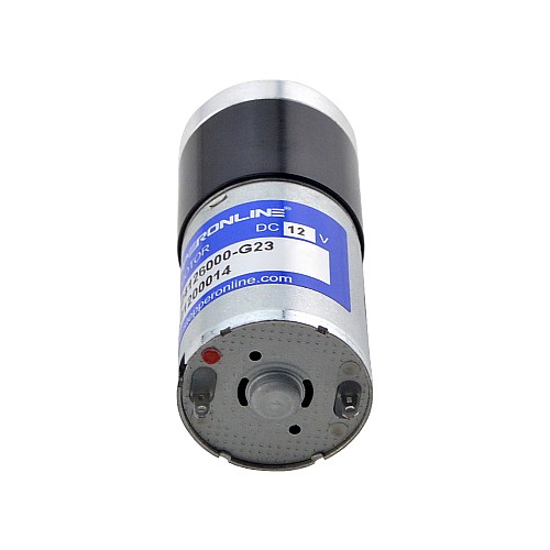 ブラシ付き 12V DC ギアモーター0.54Kg.cm/199RPM w/ 23:1 遊星ギアボックス