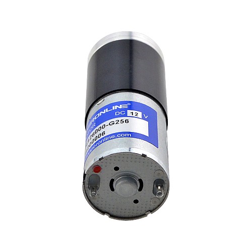 ブラシ付き 12V DC ギアモーター4.6Kg.cm/17RPM w/ 256:1 遊星ギアボックス