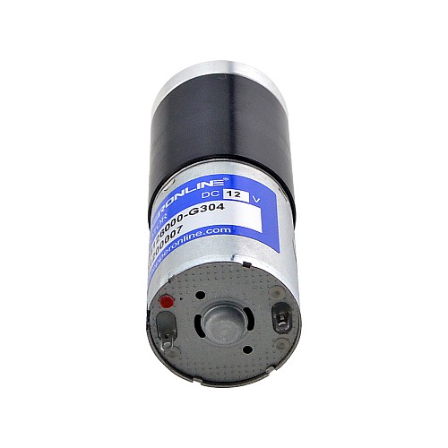 ブラシ付き 12V DC ギアモーター5.5Kg.cm/15RPM w/ 304:1 遊星ギアボックス