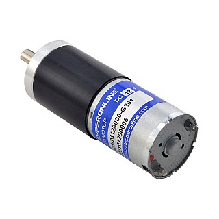 ブラシ付き 12V DC ギアモーター6.5Kg.cm/12RPM w/ 361:1 遊星ギア