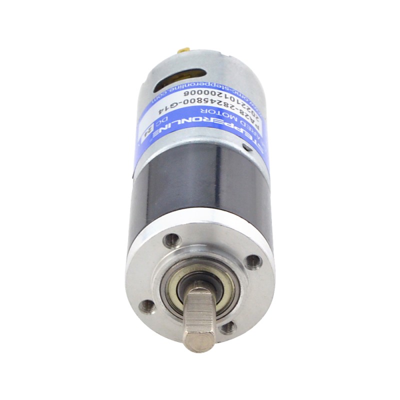 ブラシ付き 24V DC ギアモーター0.57Kg.cm/334RPM w/ 13.7:1 遊星ギアボックス
