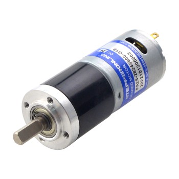 ブラシ付き 24V DC ギアモーター0.8Kg.cm/239RPM w/ 19.2:1 遊星ギアボックス