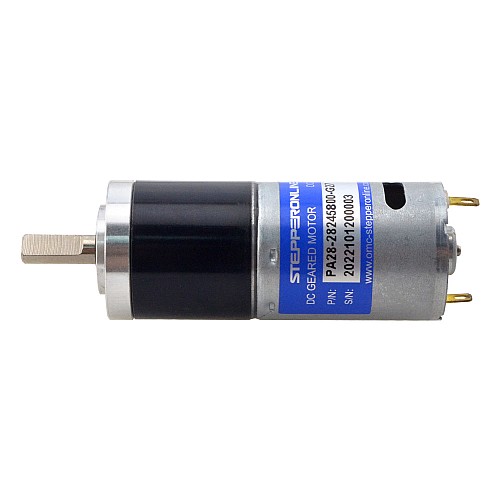 ブラシ付き 24V DC ギアモーター1.1Kg.cm/171RPM w/ 26.8:1 遊星ギアボックス