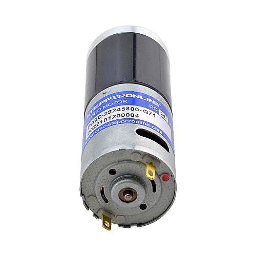 ブラシ付き 24V DC ギアモーター2.6Kg.cm/65RPM w/ 71:1 遊星ギアボックス