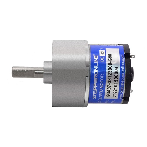 ブラシ付き 12V DC ギアモーター 2Kg.cm/24RPM 90:1 平ギアボックス