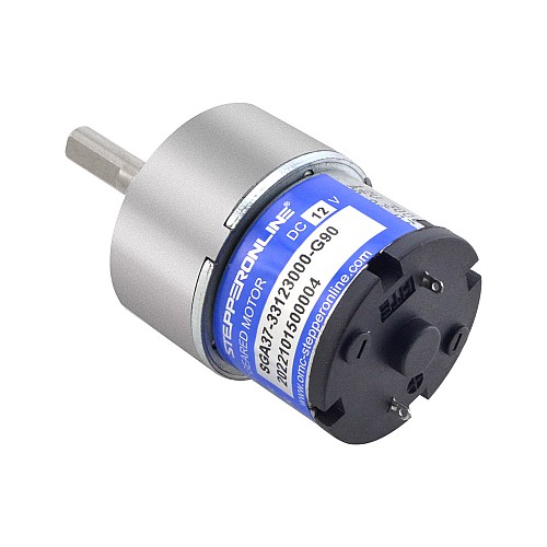ブラシ付き 12V DC ギアモーター 2Kg.cm/24RPM 90:1 平ギアボックス