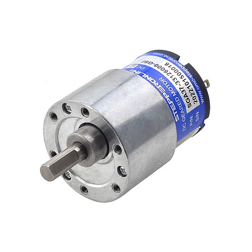ブラシ付き 12V DC ギアモーター 3Kg.cm/73RPM 60:1 平ギアボックス