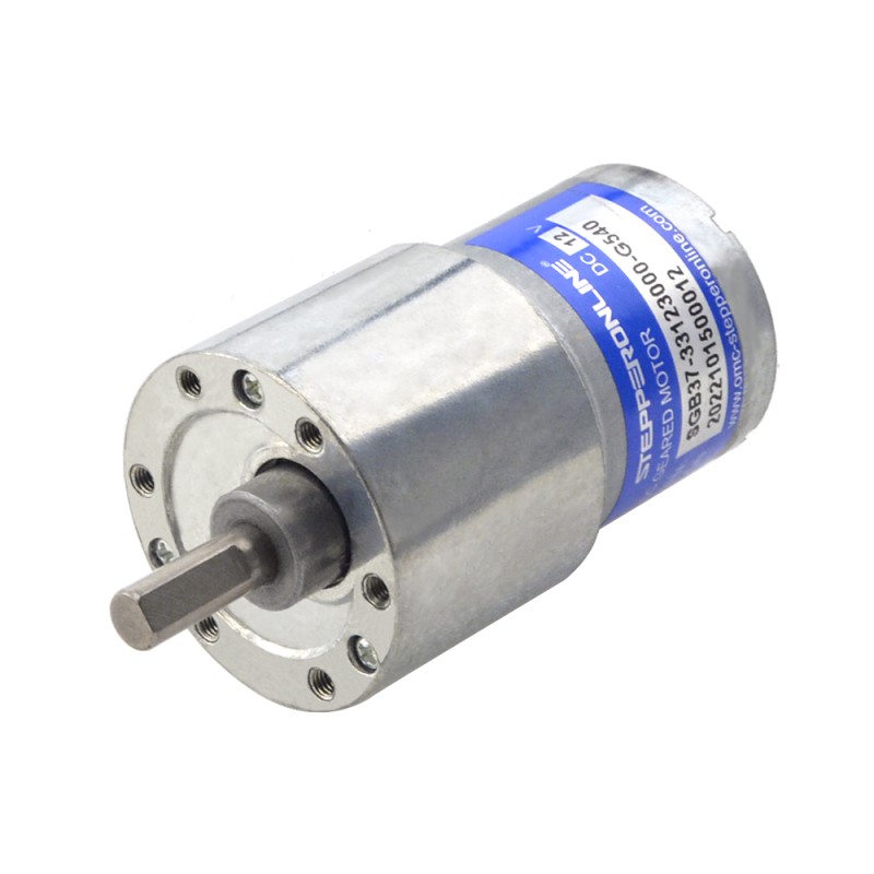 ブラシ付き 12V DC ギアモーター 12Kg.cm/4.4RPM 540:1 平ギアボックス