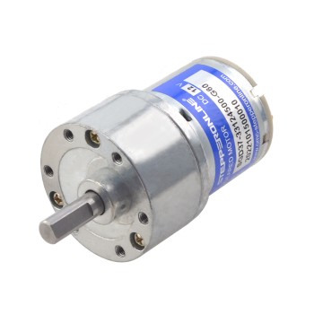 ブラシ付き 12V DC ギアモーター 4Kg.cm/50RPM 60:1 平ギアボックス