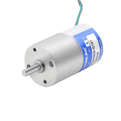 ブラシ付き 6V DC ギアモーター 1.2Kg.cm/15RPM 187:1 平ギアボックス