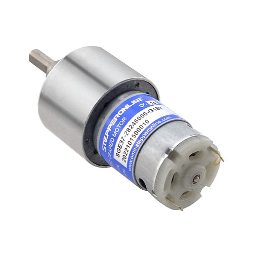 ブラシ付き 24V DC ギアモーター 8.5Kg.cm/25RPM 180:1 平ギアボックス
