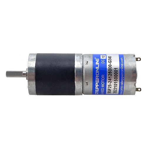ブラシ付き 12V DC ギアモーター 5Kg.cm/14RPM 340:1 平ギアボックス