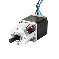 Nema 11 ステッパー L=31mm、リアシャフト & ギア比 5:1 遊星ギアボックス付き