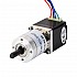 Nema 11 ステッパー L=31mm、リアシャフト、ネジ穴、ギア比 27:1 ギアボックス付き