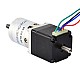 Nema 11 ステッパー L=31mm、リアシャフト & ギア比 27:1 遊星ギアボックス付き