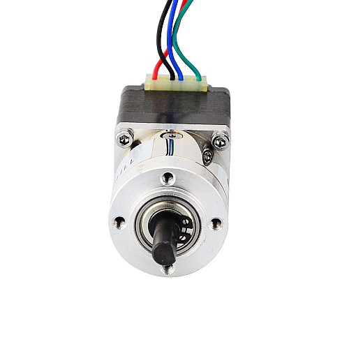 Nema 11 ステッパー L=31mm、リアシャフト & ギア比 5:1 遊星ギアボックス付き