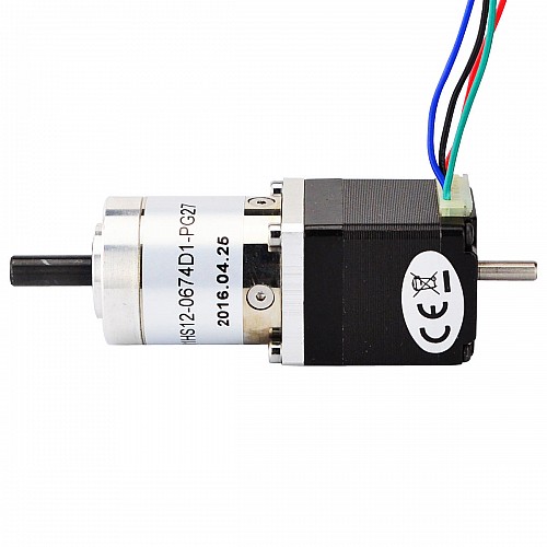 Nema 11 ステッパー L=31mm、リアシャフト、ネジ穴、ギア比 27:1 ギアボックス付き