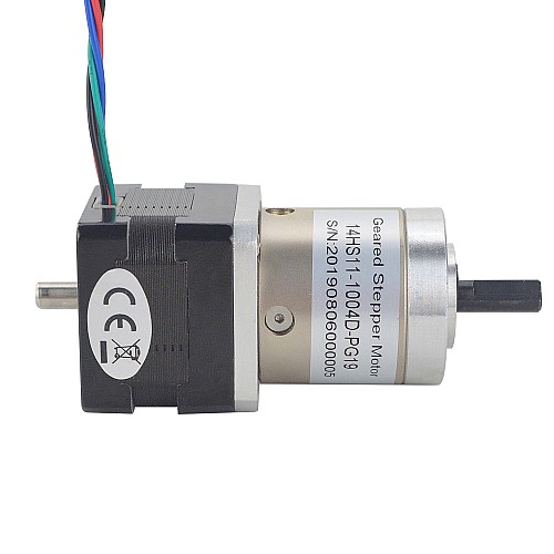 Nema14ステッピングモーターバイポーラL=28mm、ギア比19：1遊星ギアボックス付き