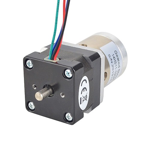 Nema 14 デュアル シャフト ステッピング モーター バイポーラ L=28mm、ギア比 19:1 遊星ギアボックス 9.5mm リア シャフト長 Nema 14 デュアル シャフト ステッピング モーター バイポーラ L=28mm、ギア比 19:1 遊星ギアボックス 9.5mm リア シャフト長