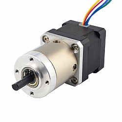 Nema14ステッパーL=34mm、リアシャフトとネジ穴とギア比19:1ギアボックス付き