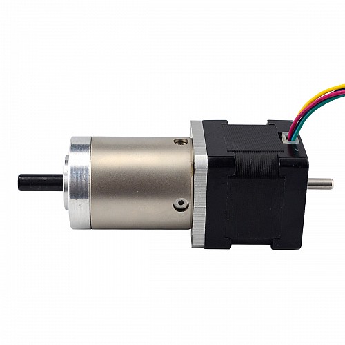 Nema14ステッパーL=34mm、リアシャフトとネジ穴とギア比51:1ギアボックス付き