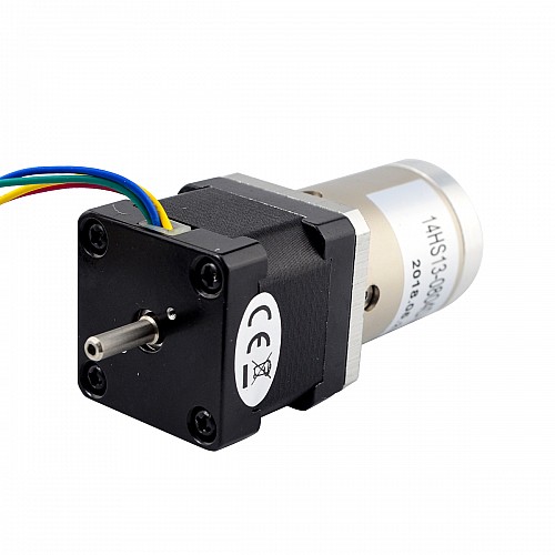 Nema14ステッパーL=34mm、リアシャフトとネジ穴とギア比51:1ギアボックス付き