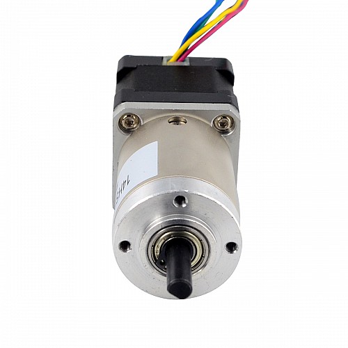 Nema14ステッパーL=34mm、リアシャフトとネジ穴とギア比51:1ギアボックス付き
