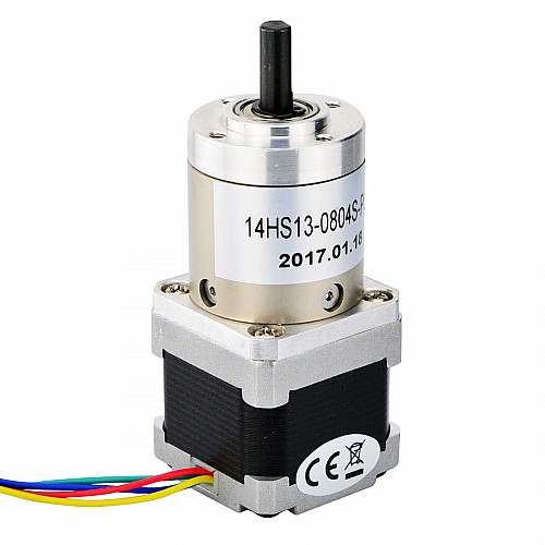 Nema14ステッピングモーターバイポーラL=34mm、ギア比14:1遊星ギアボックス付き