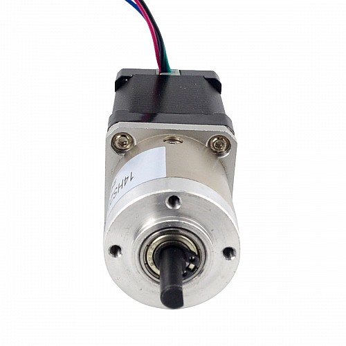 Nema14ステッパーL=52mm、リアシャフトとネジ穴とギア比14:1ギアボックス付き