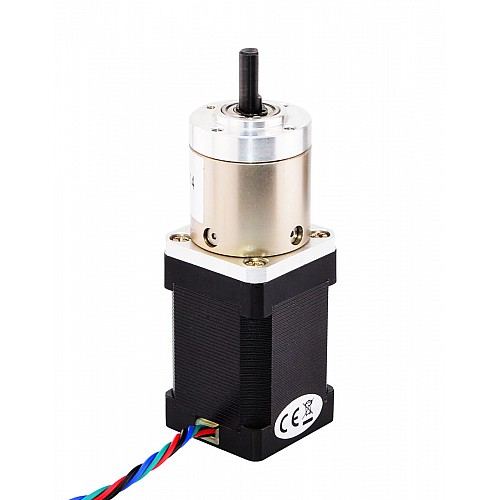 Nema14ステッピングモーターバイポーラL=52mm、ギア比14:1遊星ギアボックス付き