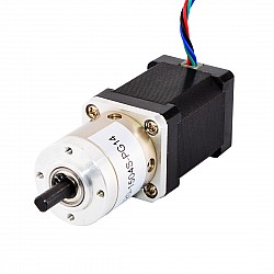 Nema14ステッピングモーターバイポーラL=52mm、ギア比14:1遊星ギアボックス付き
