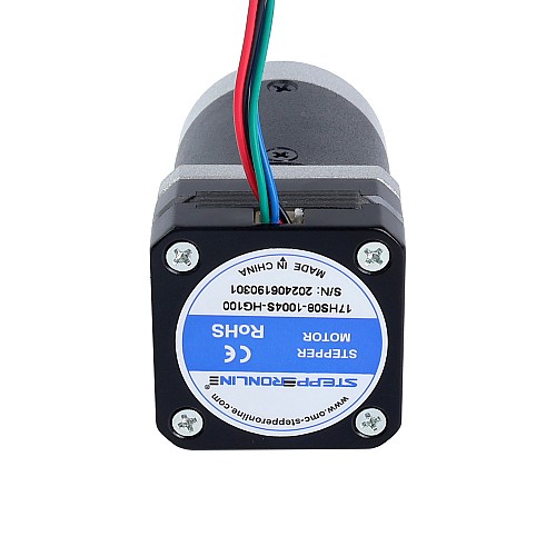 Nema 17 ステッピング モーター バイポーラ L=20.5mm、ギア比 100:1 遊星ギアボックス付き - 17HS08-1004S-HG100 | StepperOnline
