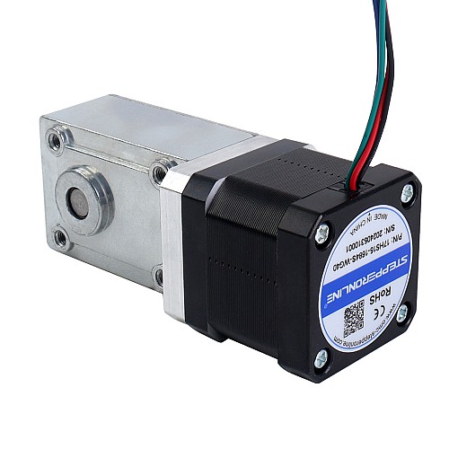 Nema 17 ステッピング モーター L=39mm 1.68A ギア比 40:1 スクエア ウォーム ギアボックス - 17HS15-1684S-WG40 | StepperOnline