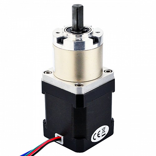 Nema 17 ステッピング モーター バイポーラ L=48mm、ギア比 19:1 遊星ギアボックス