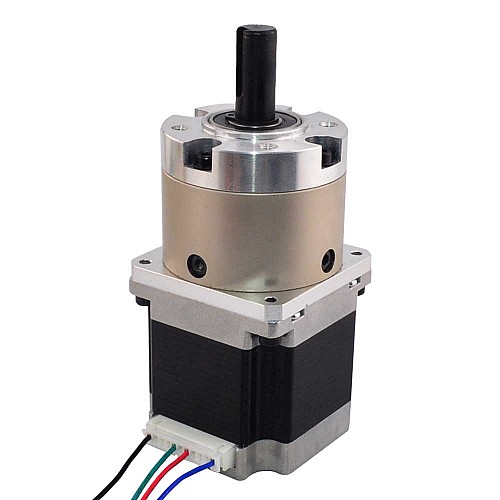 Nema23ステッピングモーターバイポーラL=56mm、ギア比4:1遊星ギアボックスおよびピンコネクタ付き