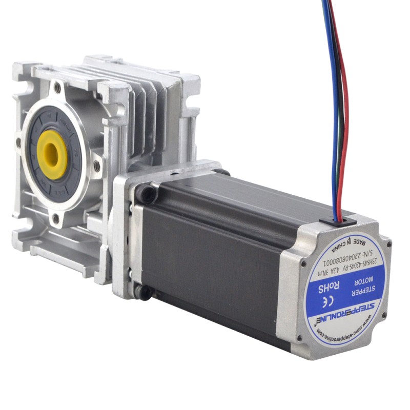 Nema 23 ステッピングモーター L=113mm ギア比 7.5:1 ウォームギアボックスNMRV30ウォームギア減速機