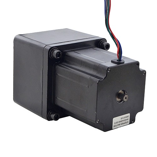 Nema 34 ステッパー バイポーラ L=97mm リア シャフト & ギア比 13:1 スパー ギアボックス付き