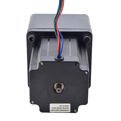 Nema 34 ステッパー バイポーラ L=97mm リア シャフト & ギア比 13:1 スパー ギアボックス付き